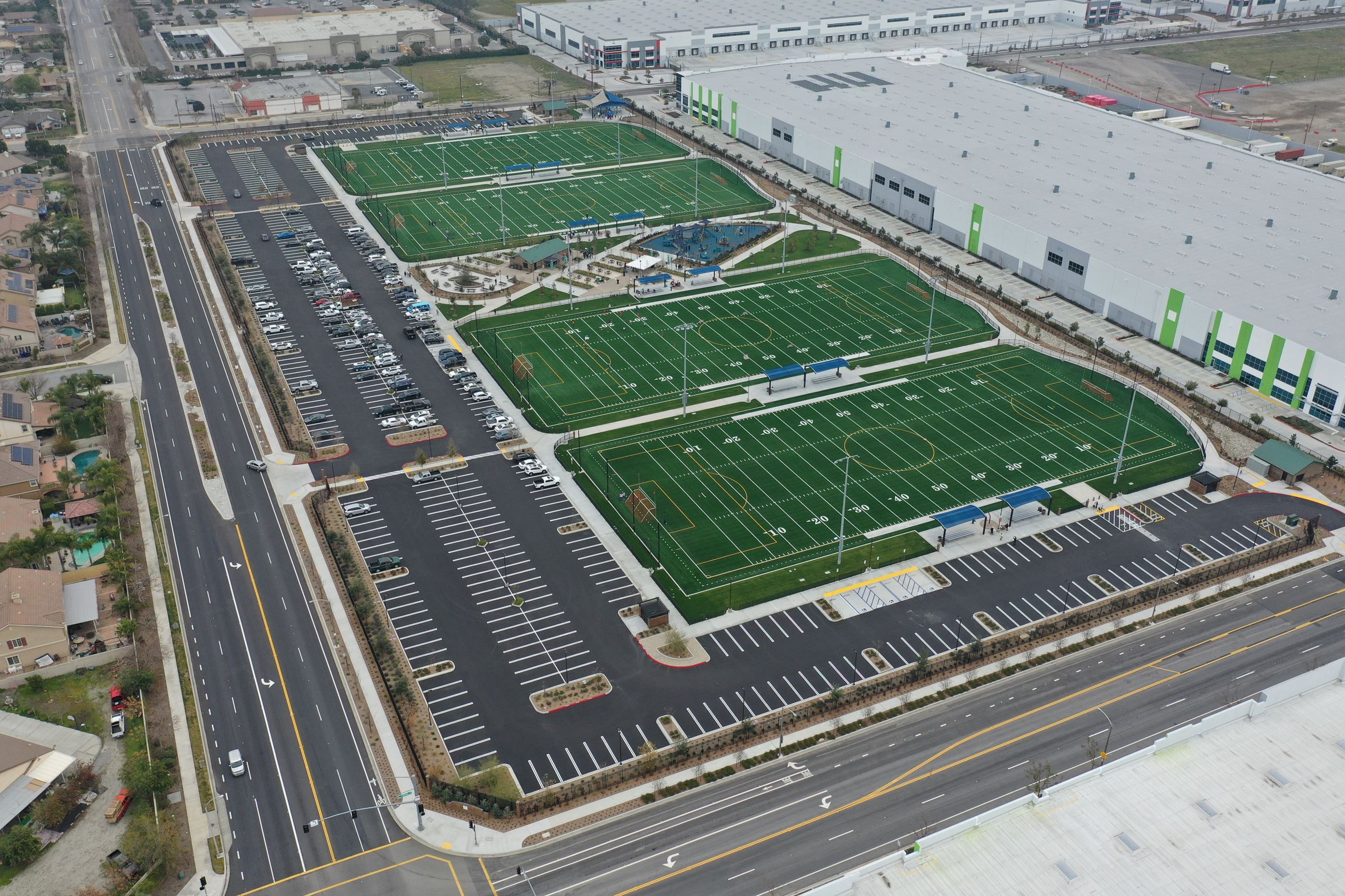 South Fontana Park - Aerial View of three fields 